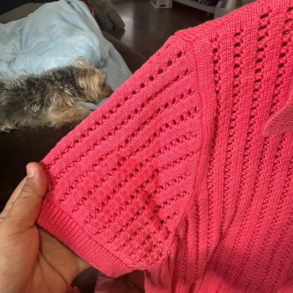 DKNY Jeans Coral Knit Button-Up (79) - Picture 7 of 11